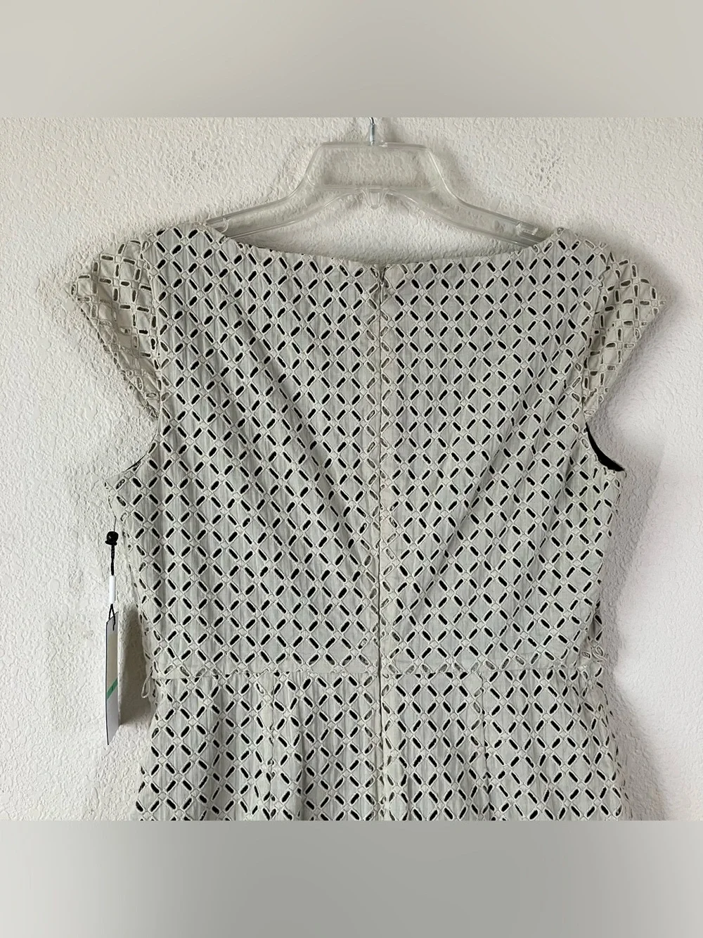 CALVIN KLEIN Eyelet Fit Flare Dress 8 NEW Cap Sleeve Career Wedding Vacation